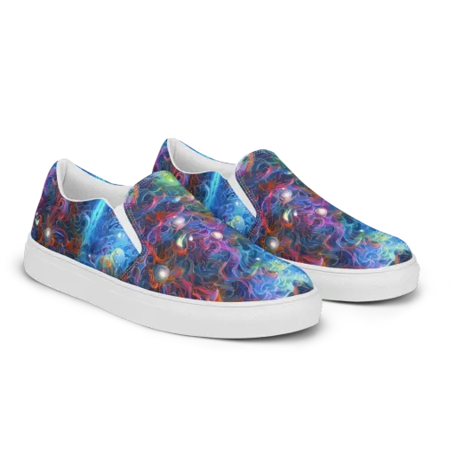 Abyssal Aurora on a Women's Slip-On Canvas Shoes
