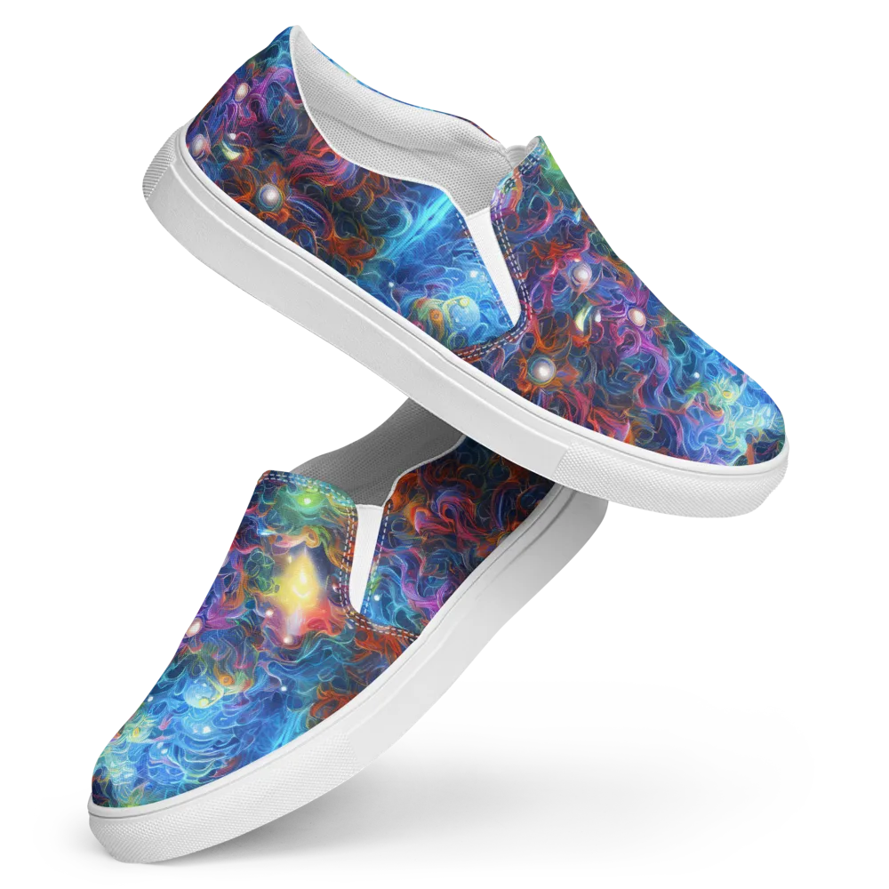 Abyssal Aurora on Women's Slip-On Canvas Shoes — Front