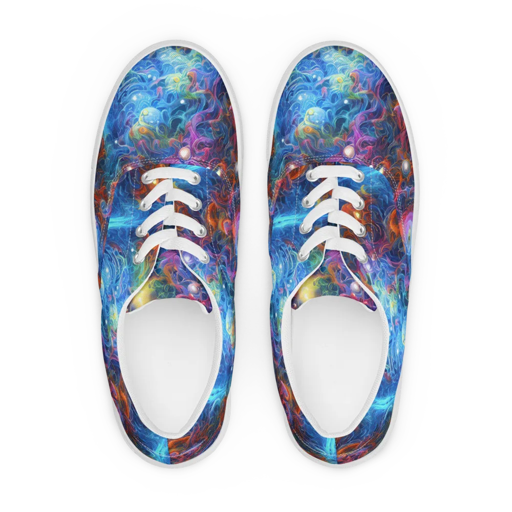 Abyssal Aurora on Men's Lace-Up Canvas Shoes — Front