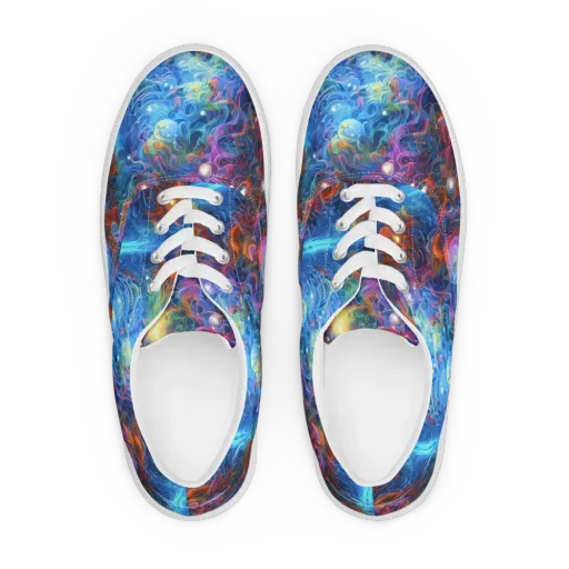 Abyssal Aurora on a Men's Lace-Up Canvas Shoes