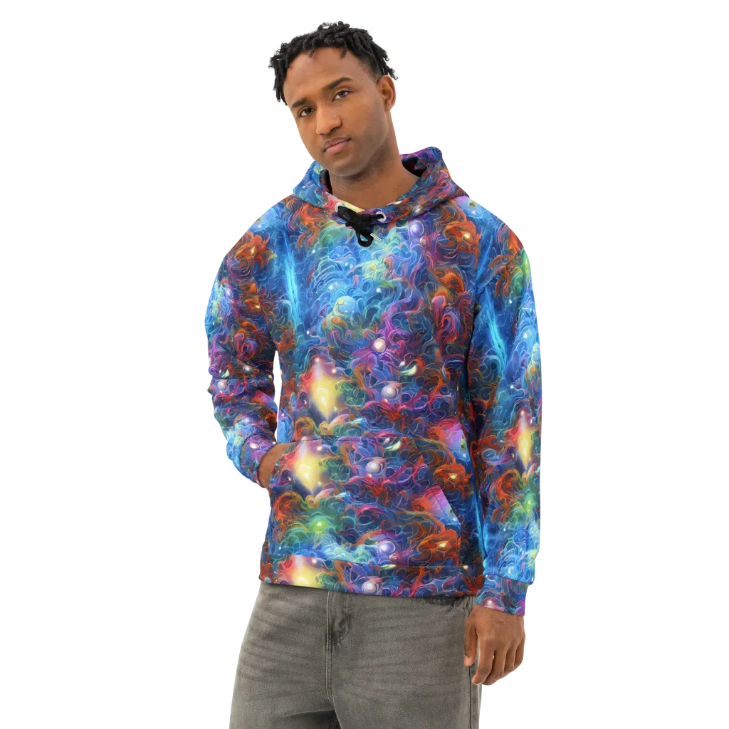 Abyssal Aurora on Cotton Hoodie — Left Front