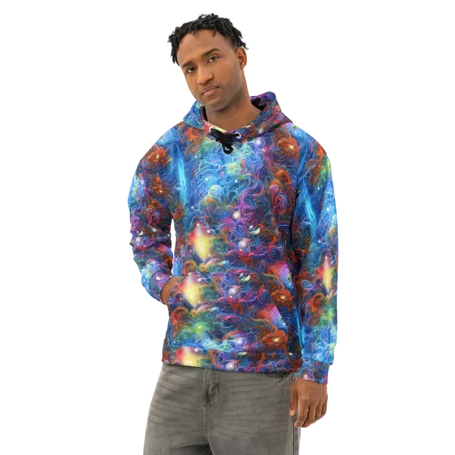 Abyssal Aurora on a Cotton Hoodie