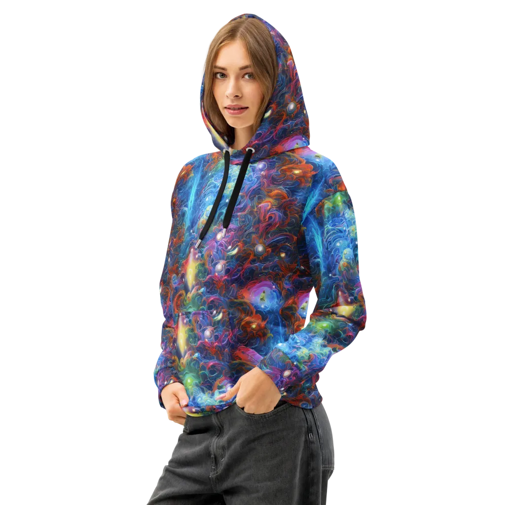 Abyssal Aurora on Cotton Hoodie — Left Front