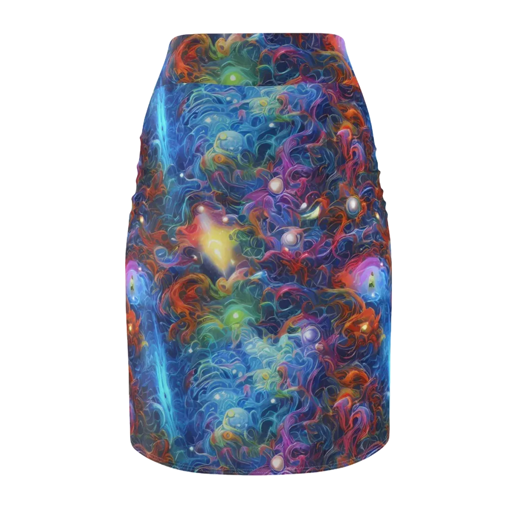 Abyssal Aurora on Pencil Skirt — Back