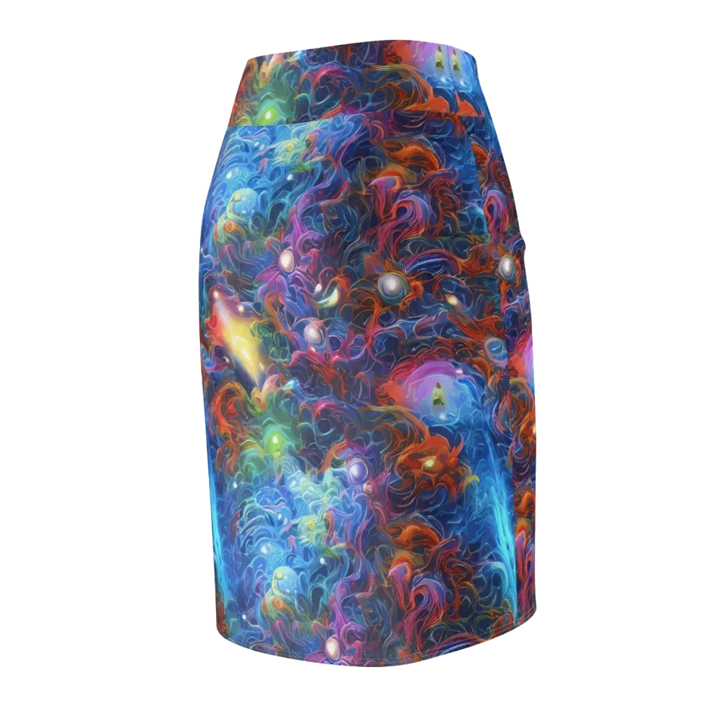 Abyssal Aurora on Pencil Skirt — Back Side