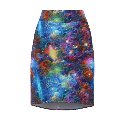 Abyssal Aurora on a Pencil Skirt
