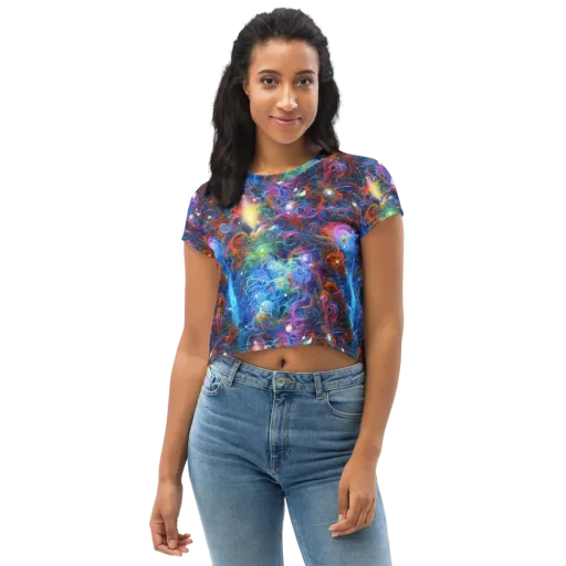 Abyssal Aurora on a Crop Tee