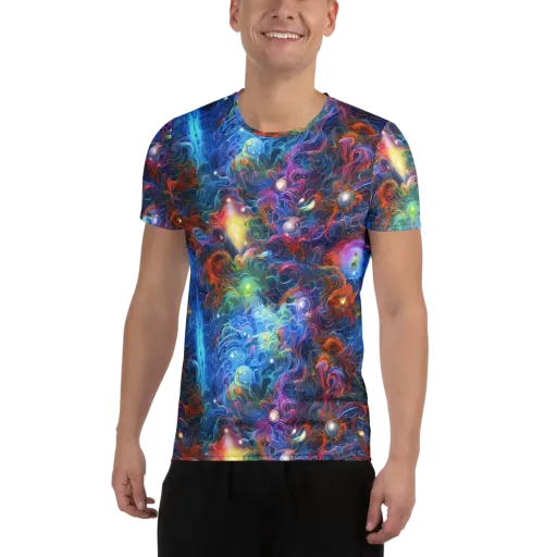 Abyssal Aurora on a Men's Athletic T-Shirt