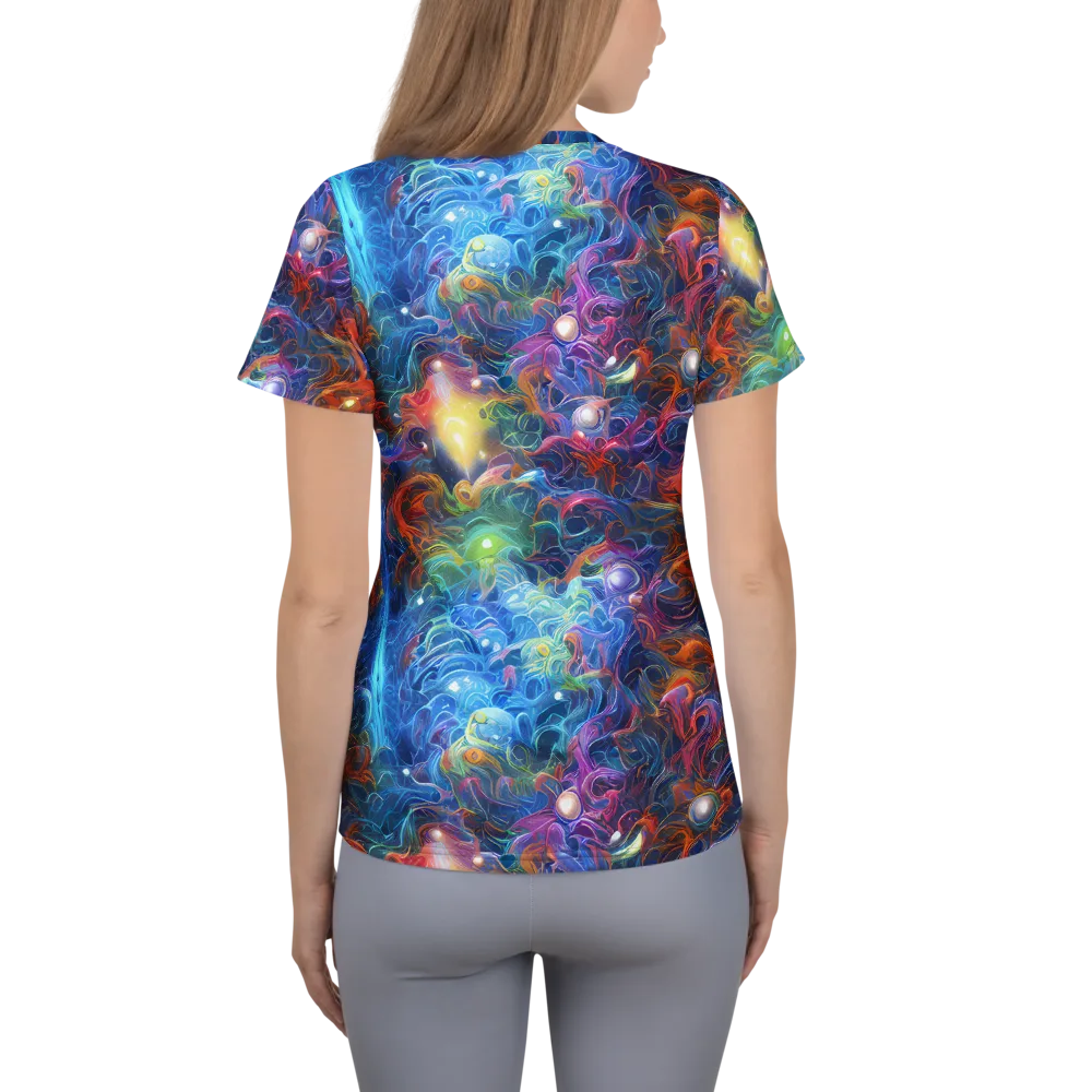 Abyssal Aurora on Women's Athletic T-Shirt — Back