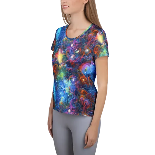 Abyssal Aurora on a Women's Athletic T-Shirt
