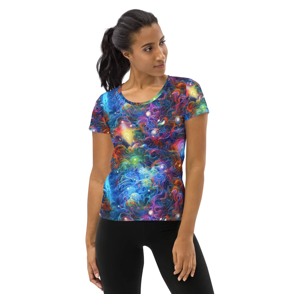 Abyssal Aurora on Women's Athletic T-Shirt — Front