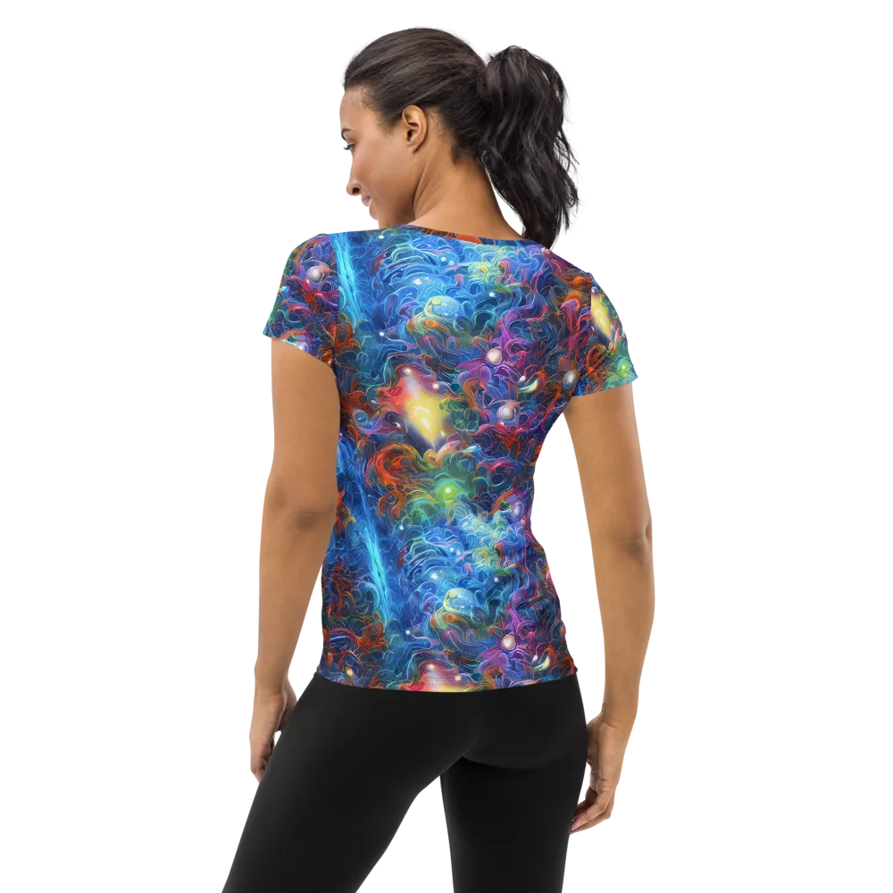 Abyssal Aurora on Women's Athletic T-Shirt — Back