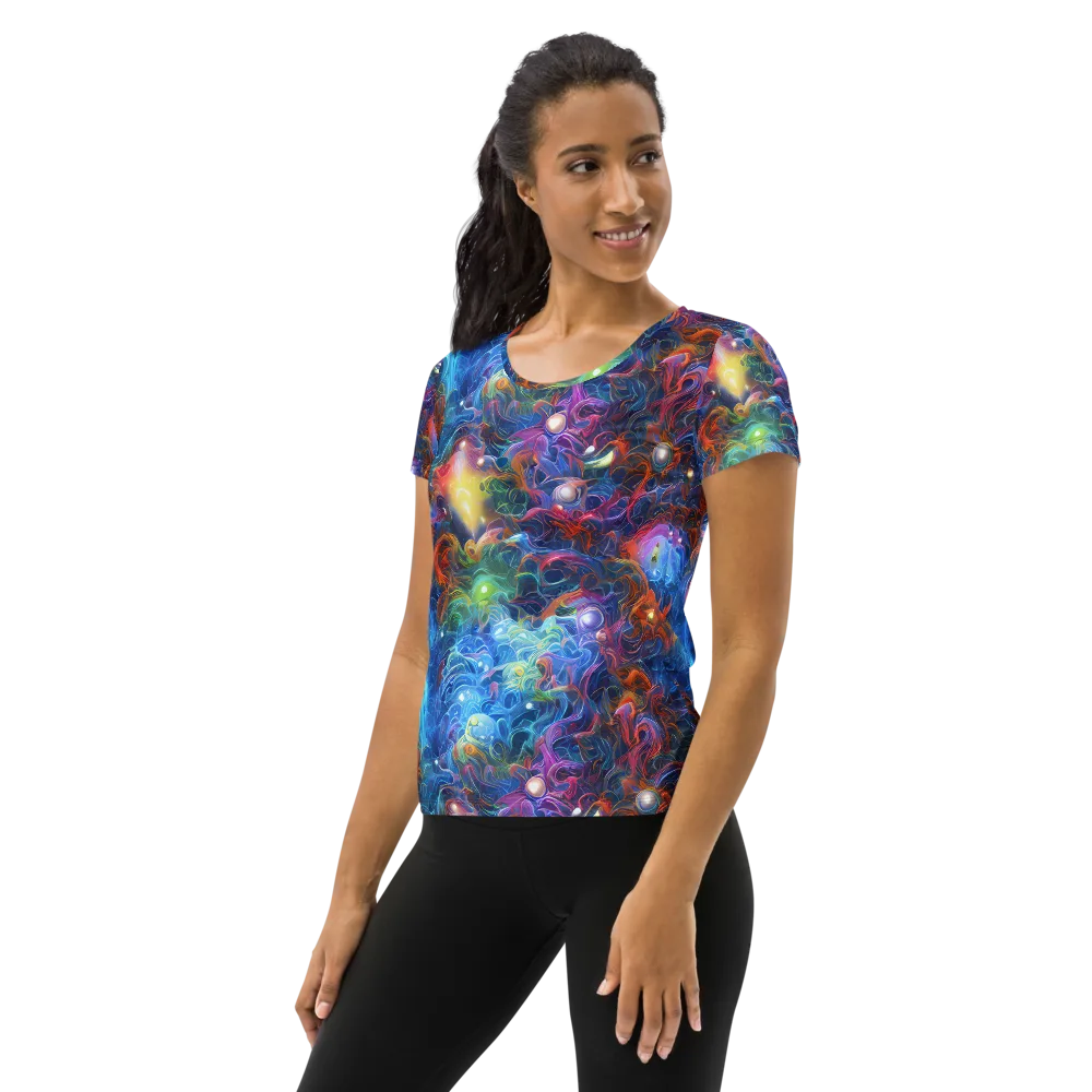 Abyssal Aurora on Women's Athletic T-Shirt — Left