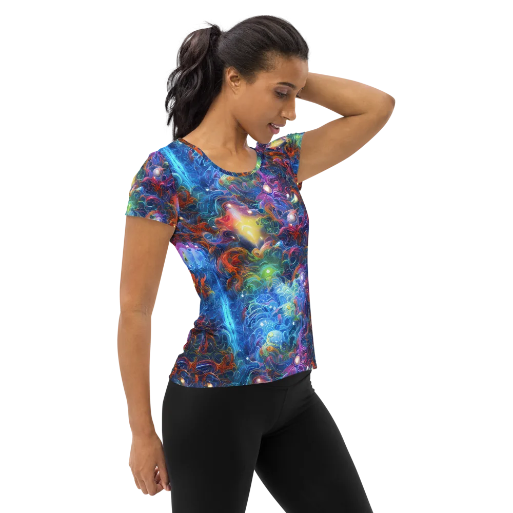Abyssal Aurora on Women's Athletic T-Shirt — Right
