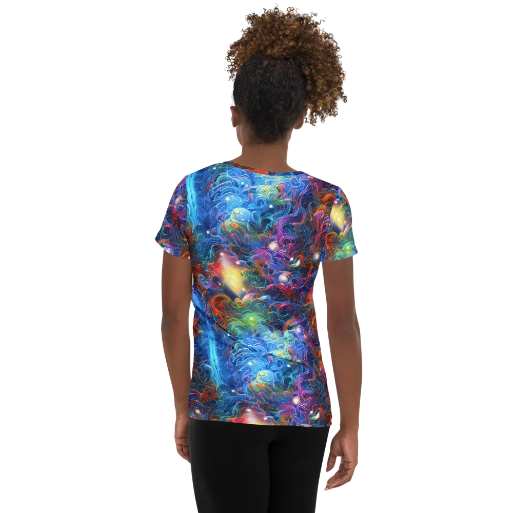 Abyssal Aurora on Women's Athletic T-Shirt — Back