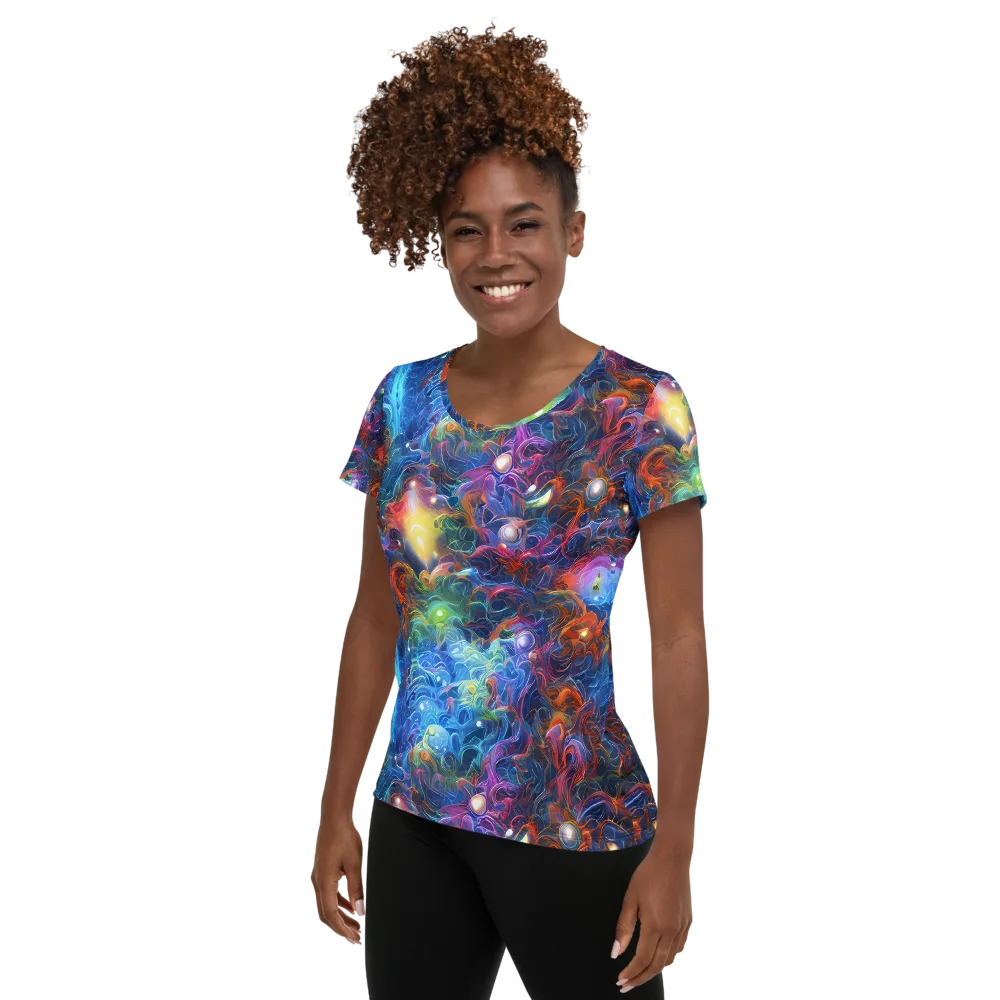 Abyssal Aurora on Women's Athletic T-Shirt — Left