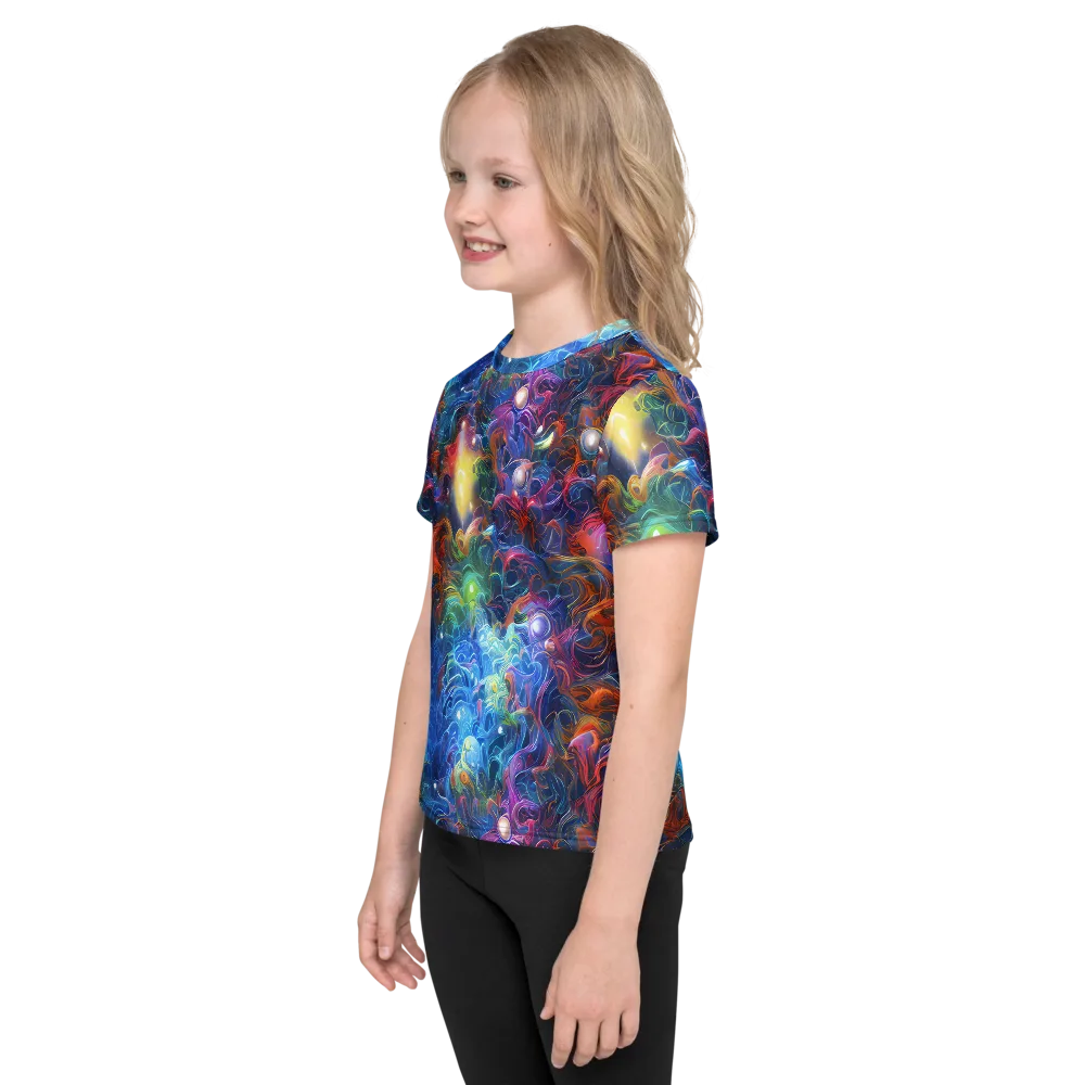 Abyssal Aurora on Kids Crew Neck T-Shirt — Left