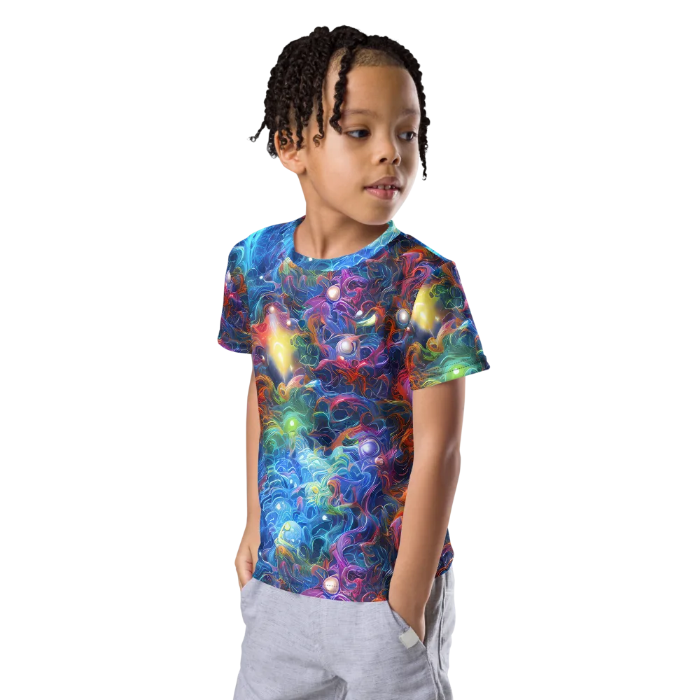 Abyssal Aurora on Kids Crew Neck T-Shirt — Left Front