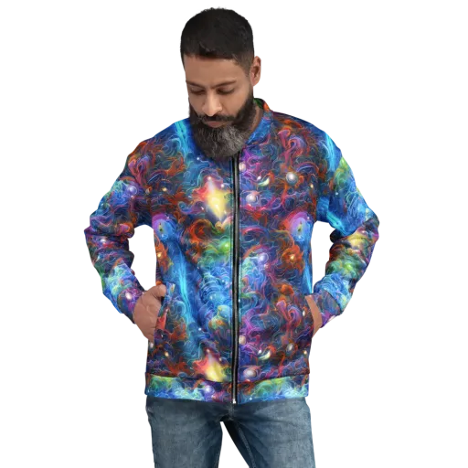Abyssal Aurora on a Bomber Jacket
