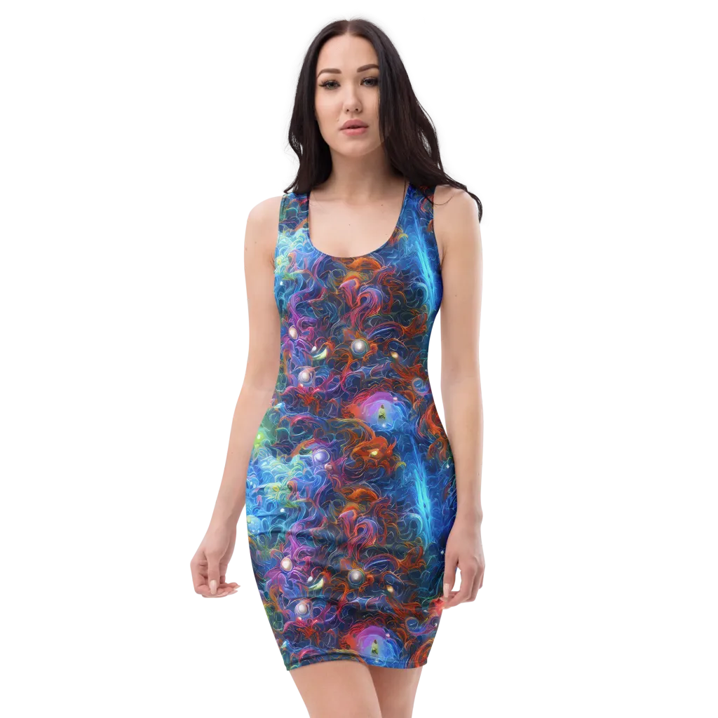Abyssal Aurora on Bodycon Dress — Front