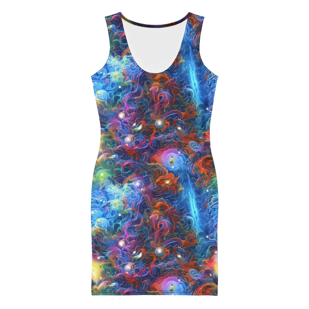 Abyssal Aurora on Bodycon Dress — Front