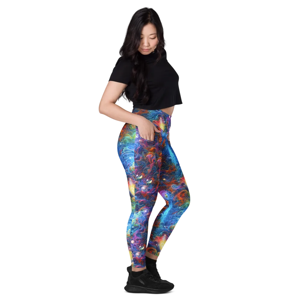 Abyssal Aurora on Leggings with Pockets — Right