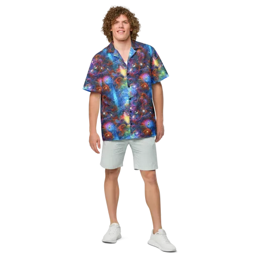 Abyssal Aurora on a Button Shirt