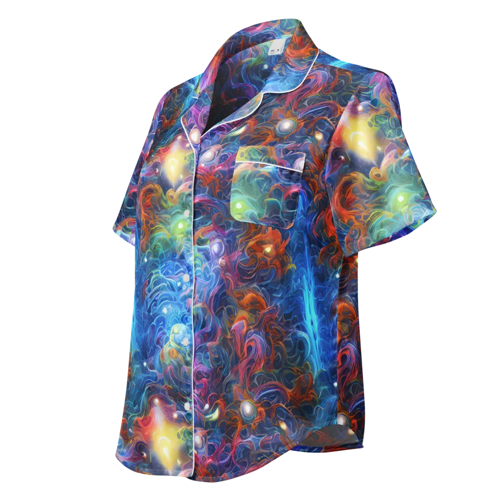 Abyssal Aurora on Women's Short Sleeve Pajama Top — Left Front