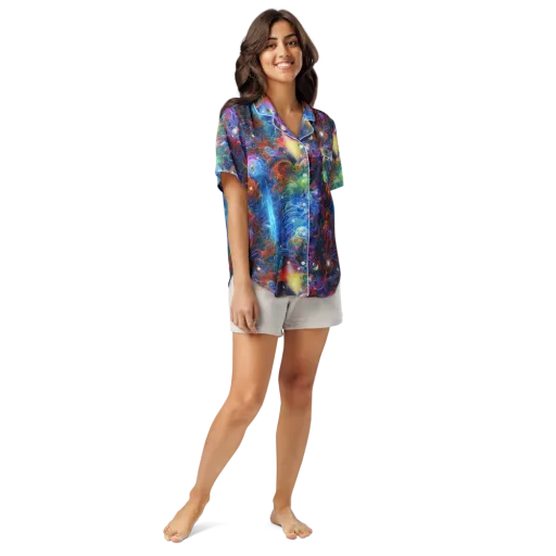 Abyssal Aurora on a Women's Short Sleeve Pajama Top