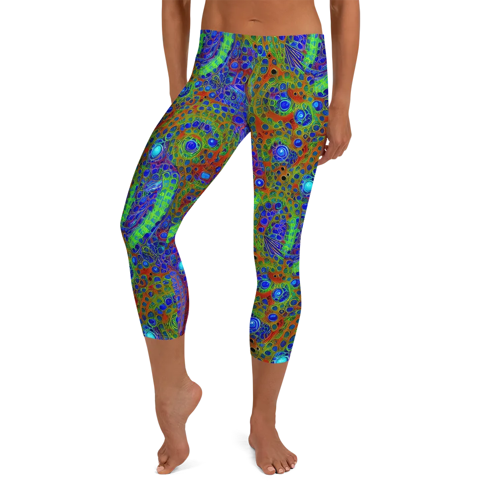 Psychedelic Matrix on Capri Leggings — Front