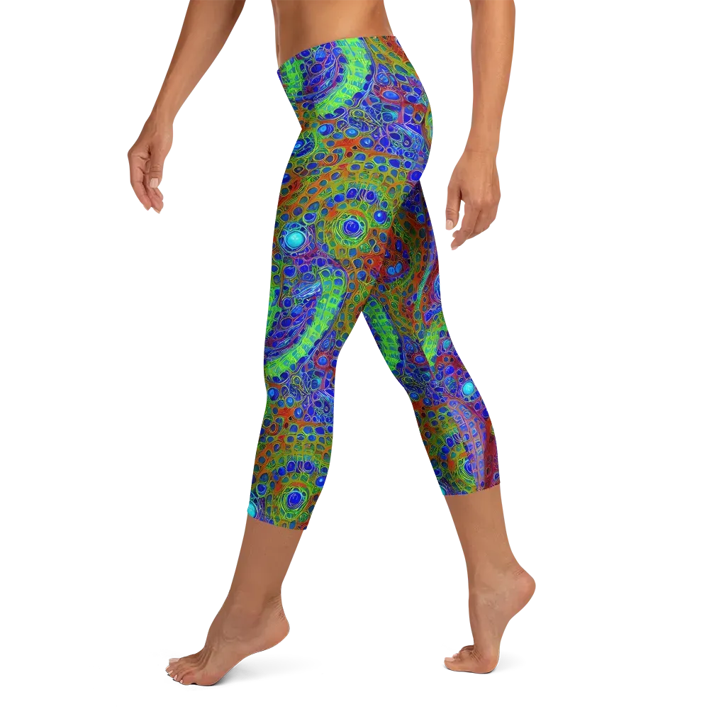 Psychedelic Matrix on Capri Leggings — Left