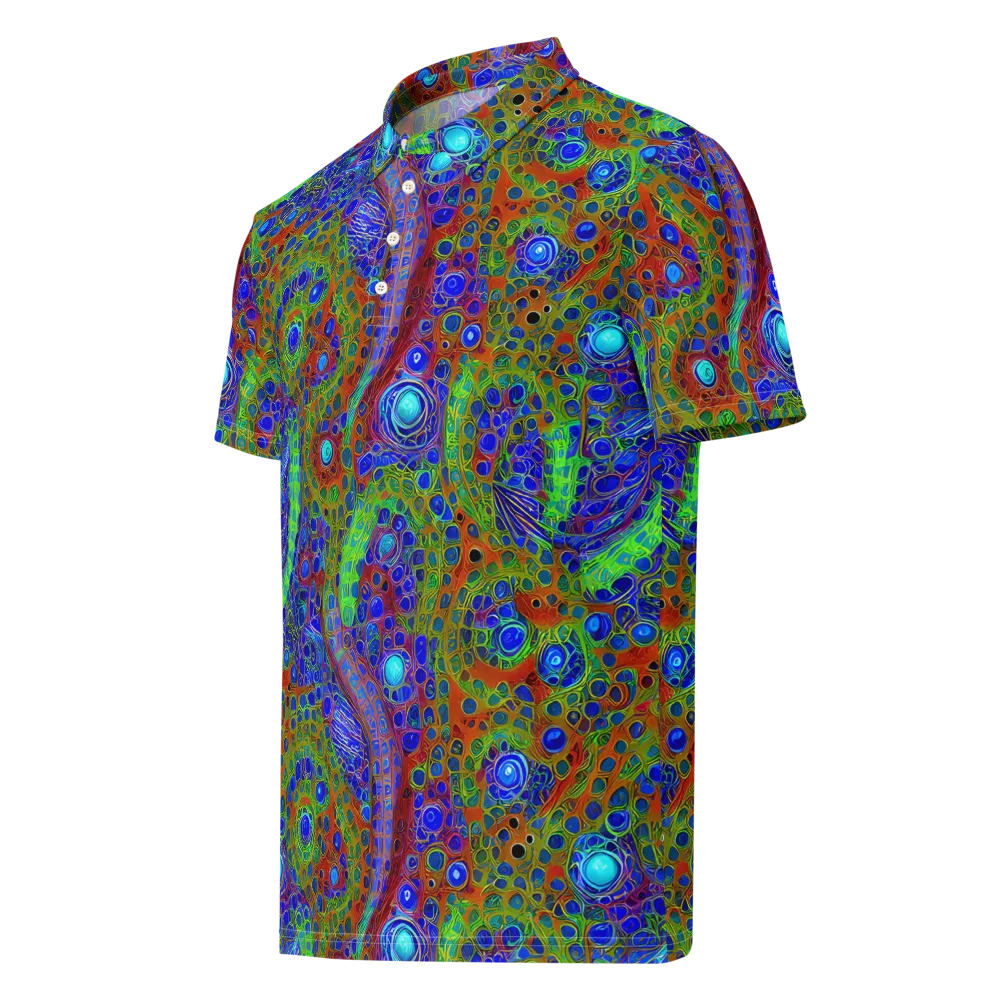 Psychedelic Matrix on Men's Slim Fit Polo Shirt — Left Front