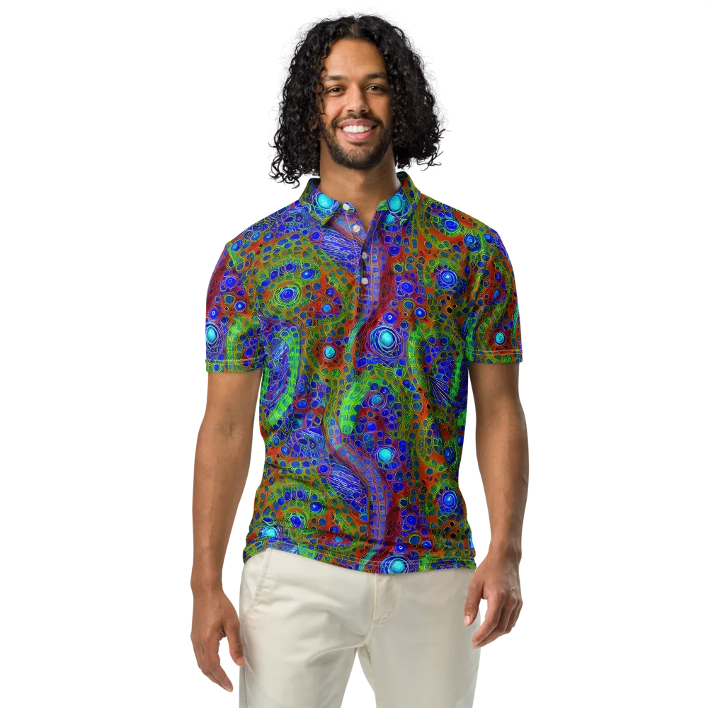 Psychedelic Matrix on Men's Slim Fit Polo Shirt — Front