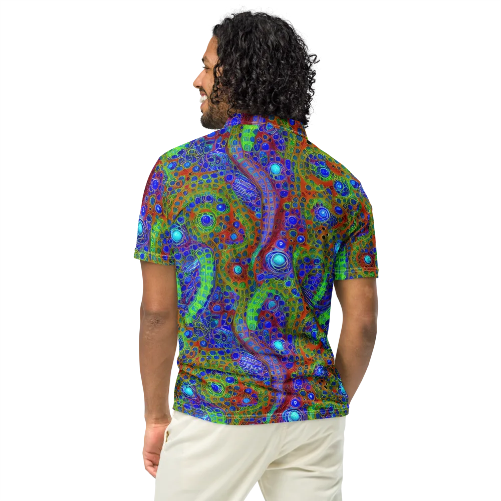 Psychedelic Matrix on Men's Slim Fit Polo Shirt — Back