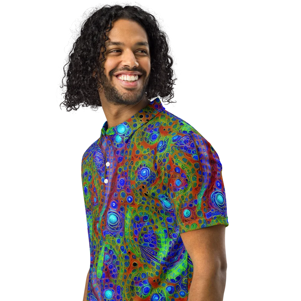 Psychedelic Matrix on Men's Slim Fit Polo Shirt — Left Front