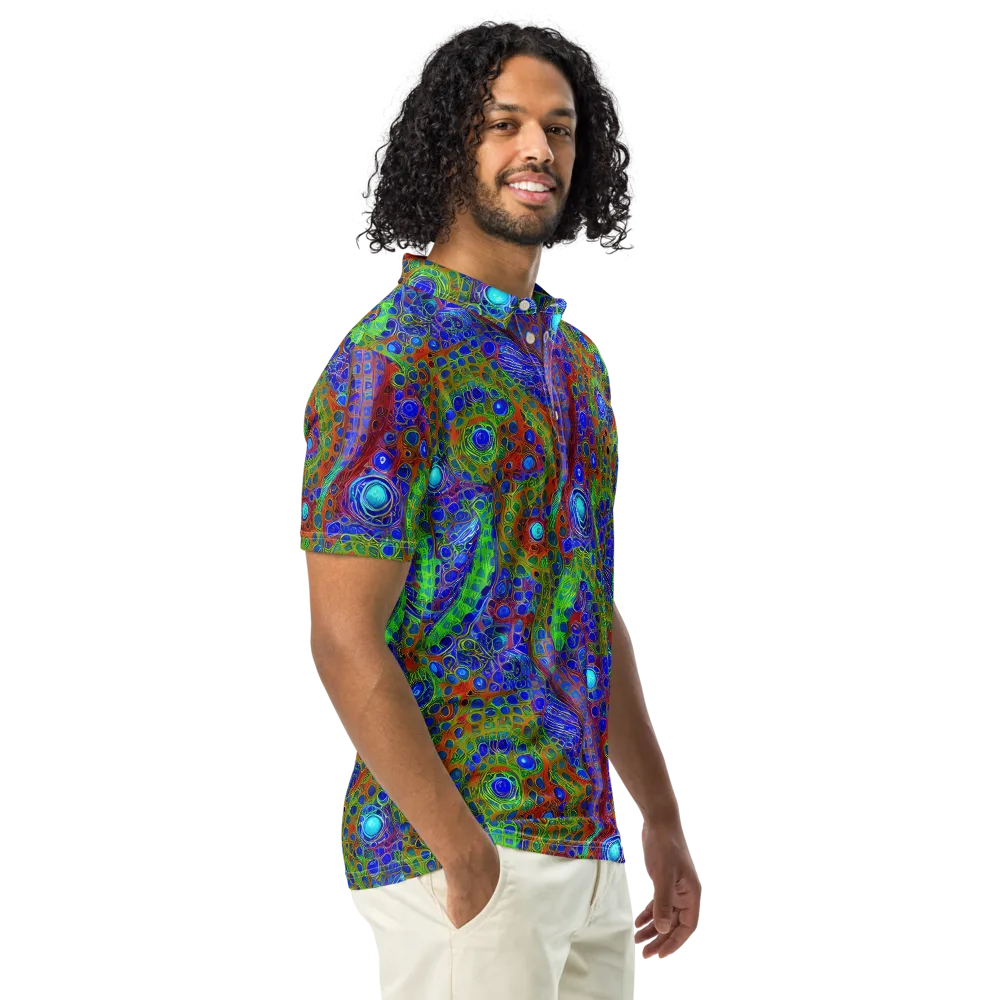 Psychedelic Matrix on Men's Slim Fit Polo Shirt — Right Front