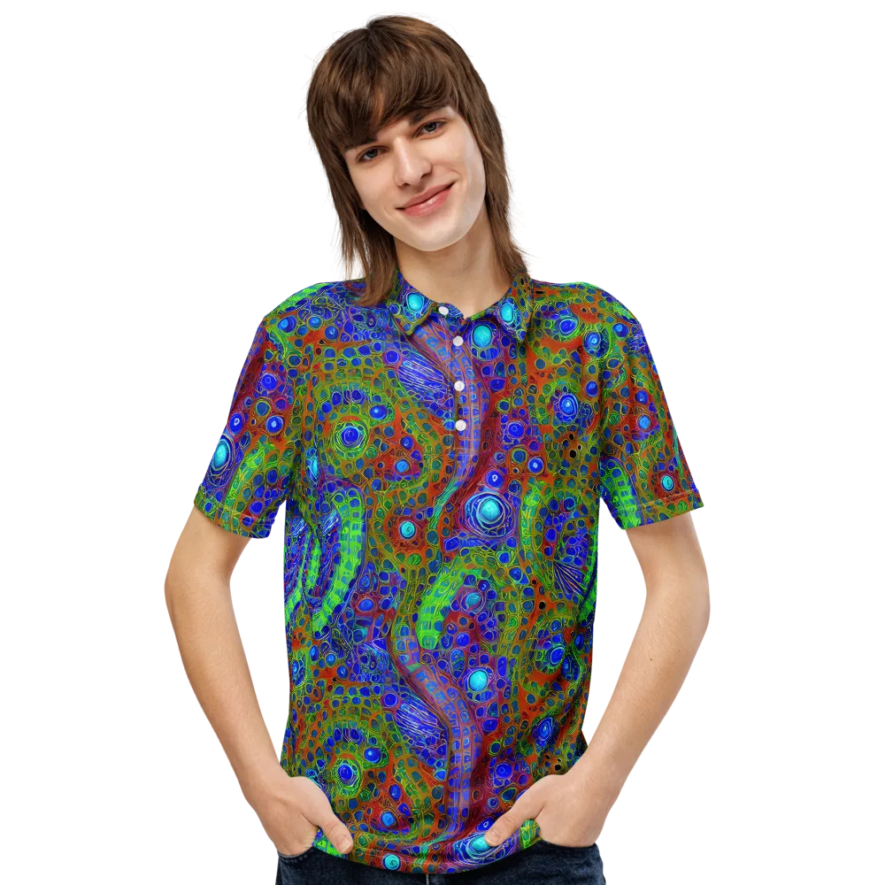 Psychedelic Matrix on Men's Slim Fit Polo Shirt — Front