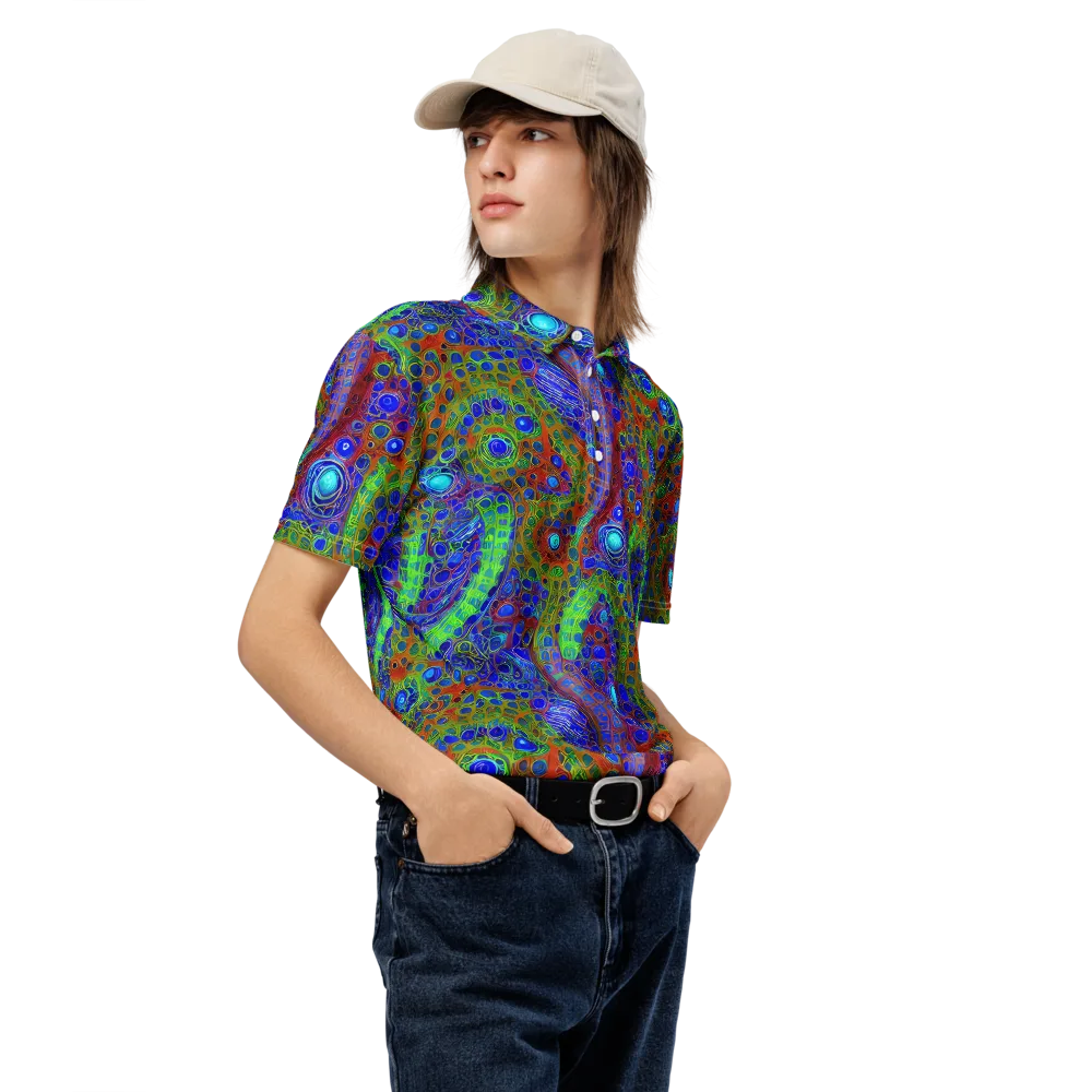 Psychedelic Matrix on Men's Slim Fit Polo Shirt — Right Front