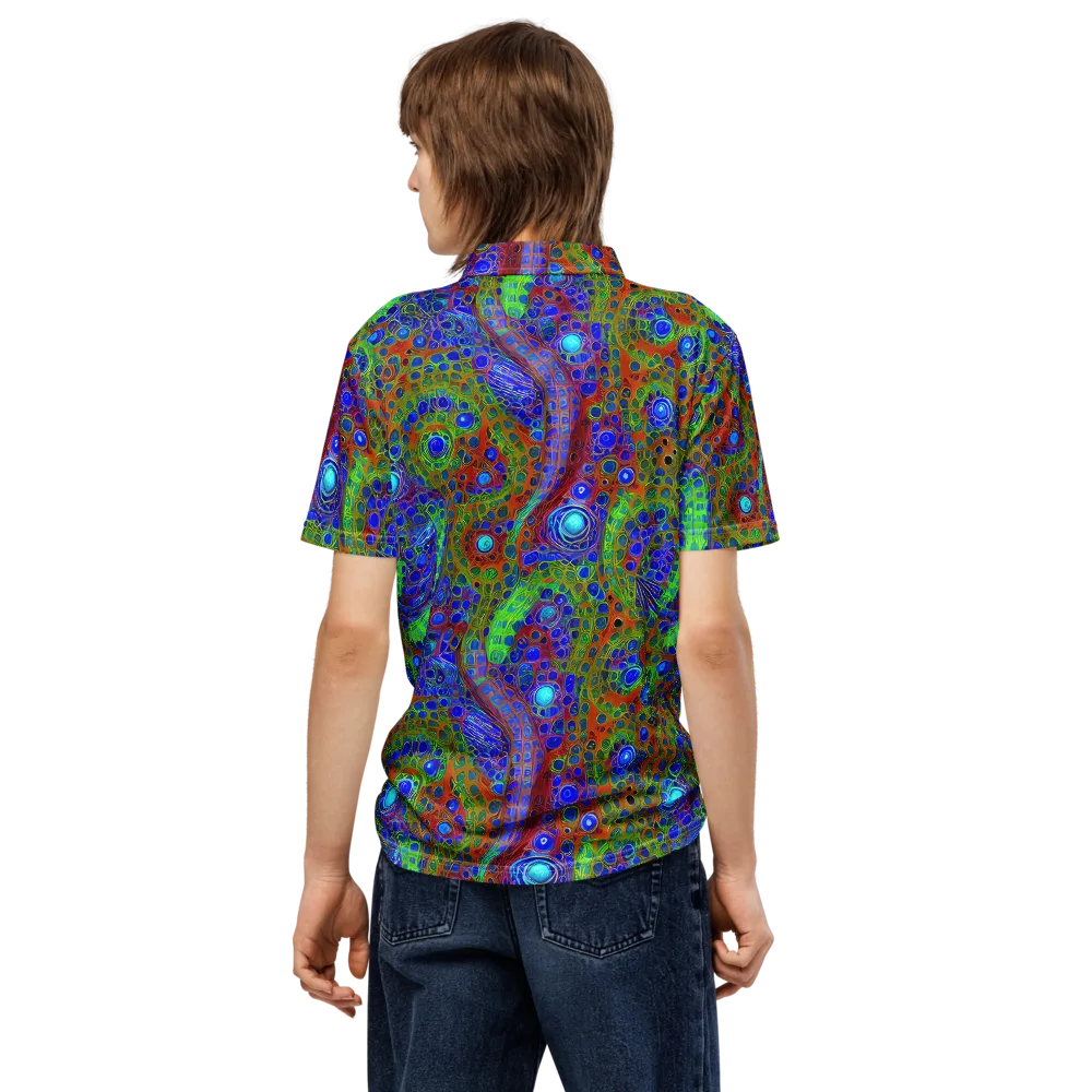 Psychedelic Matrix on Men's Slim Fit Polo Shirt — Back