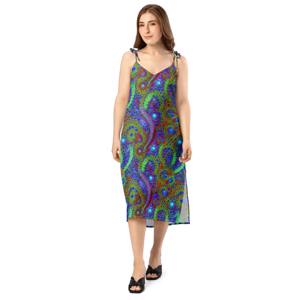 Psychedelic Matrix on Slip Dress — Front