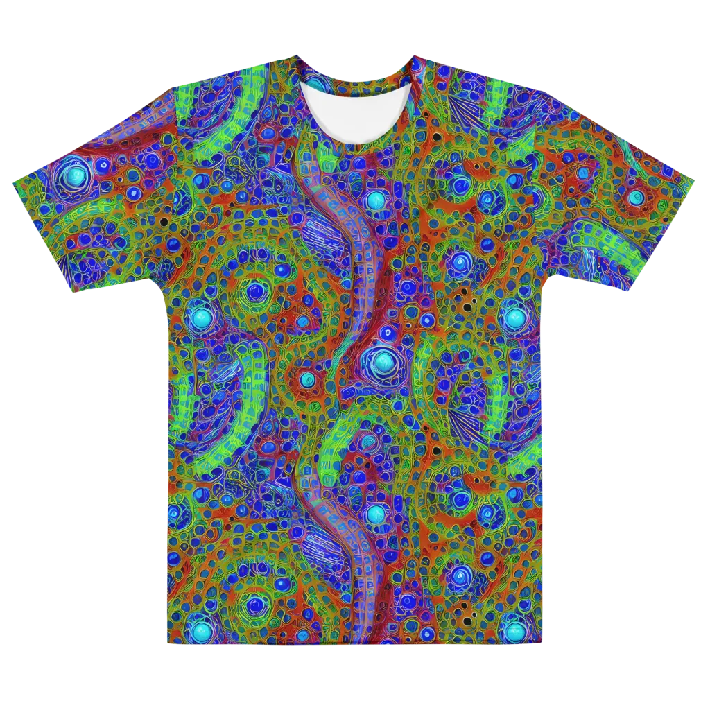 Psychedelic Matrix on Men's Cotton Crew Neck T-Shirt — Front