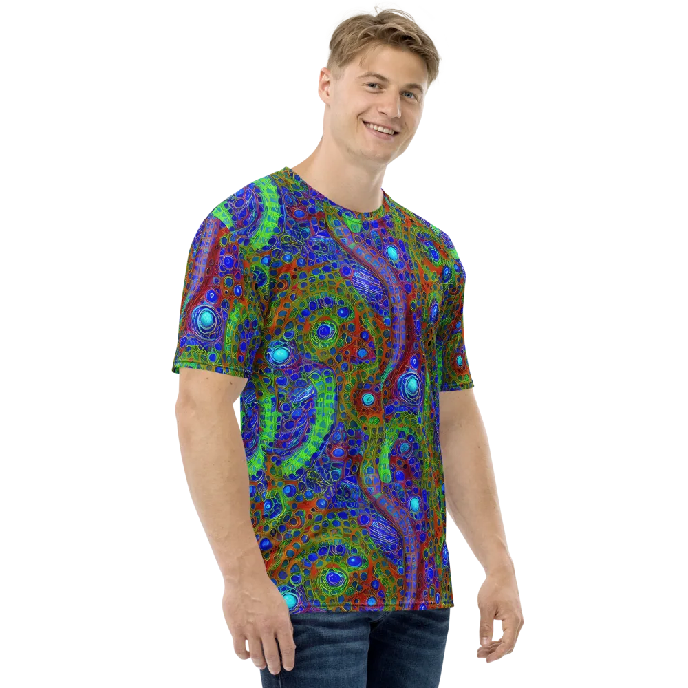 Psychedelic Matrix on Men's Crew Neck T-Shirt — Right
