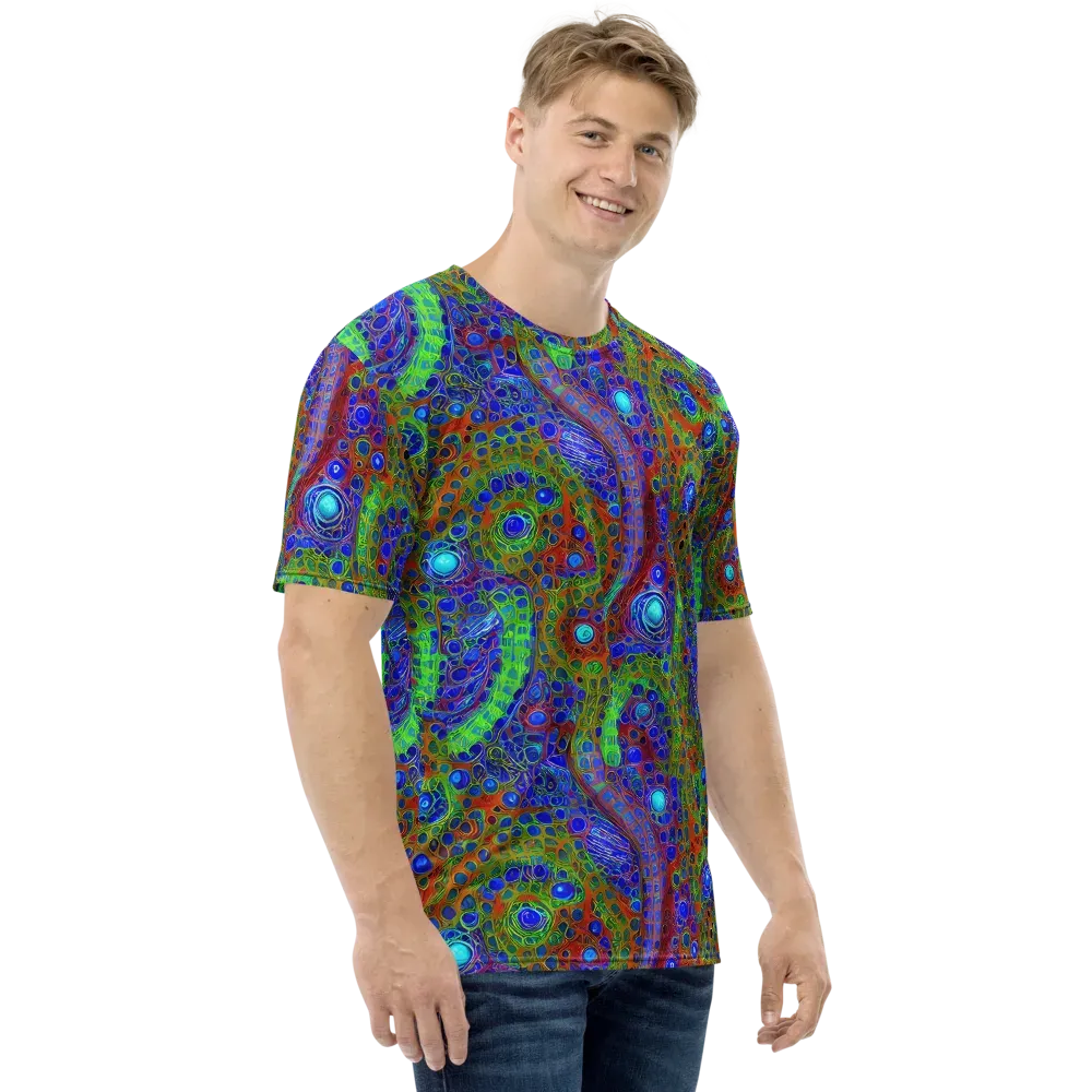 Psychedelic Matrix on Men's Crew Neck T-Shirt — Right