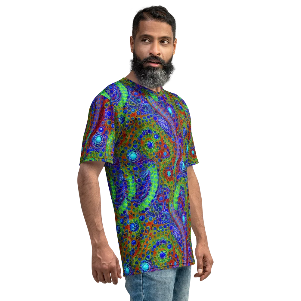 Psychedelic Matrix on Men's Crew Neck T-Shirt — Right