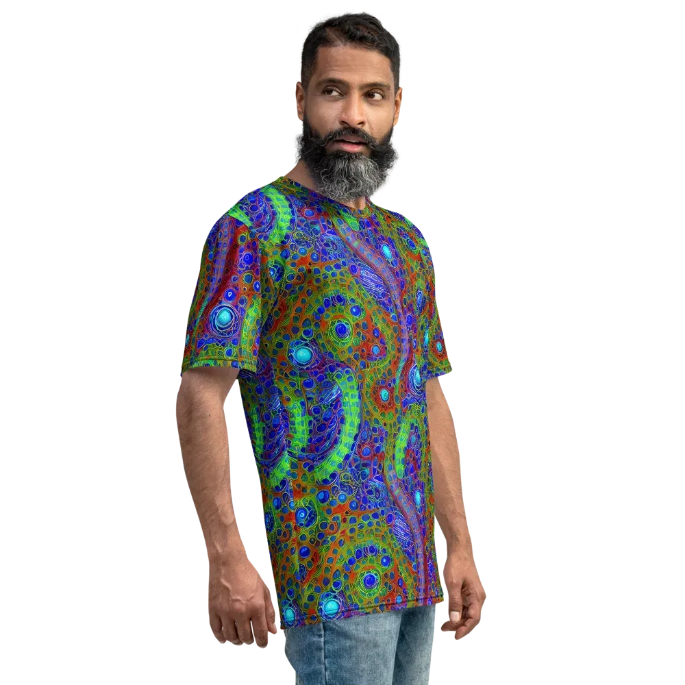 Psychedelic Matrix on Men's Crew Neck T-Shirt — Right