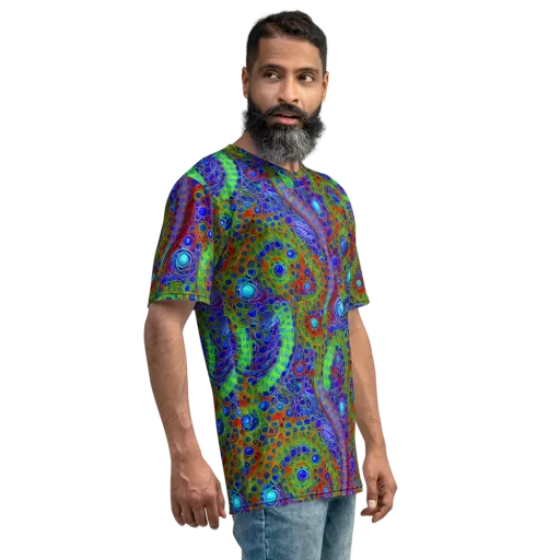 Psychedelic Matrix on a Men's Crew Neck T-Shirt