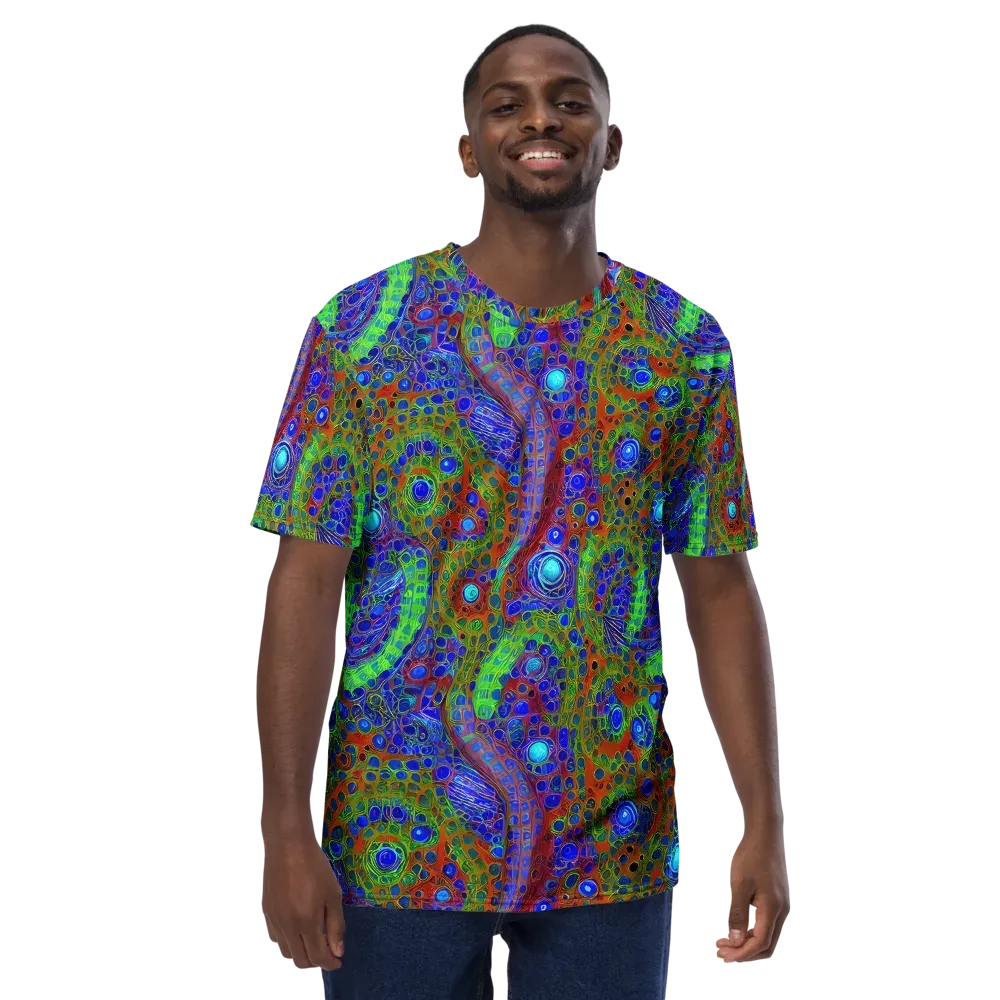 Psychedelic Matrix on Men's Crew Neck T-Shirt — Front