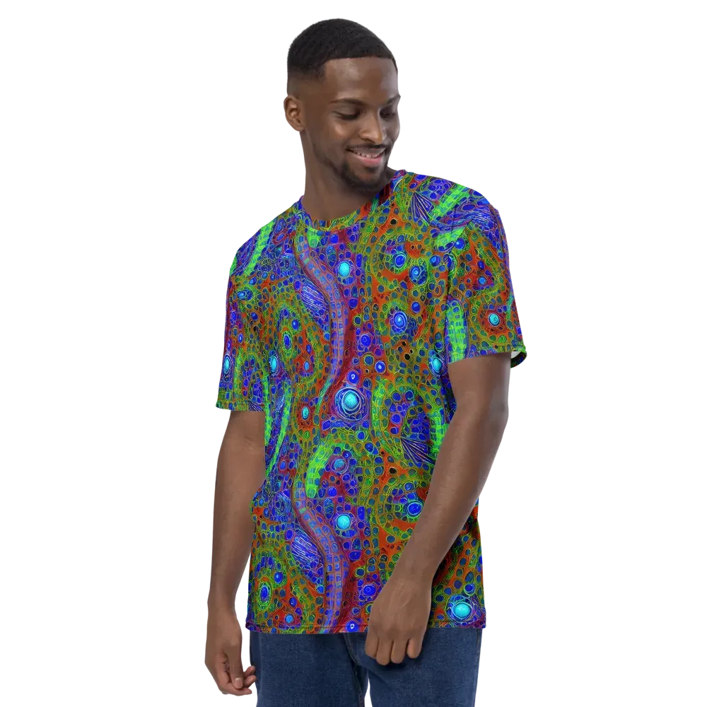 Psychedelic Matrix on Men's Crew Neck T-Shirt — Left