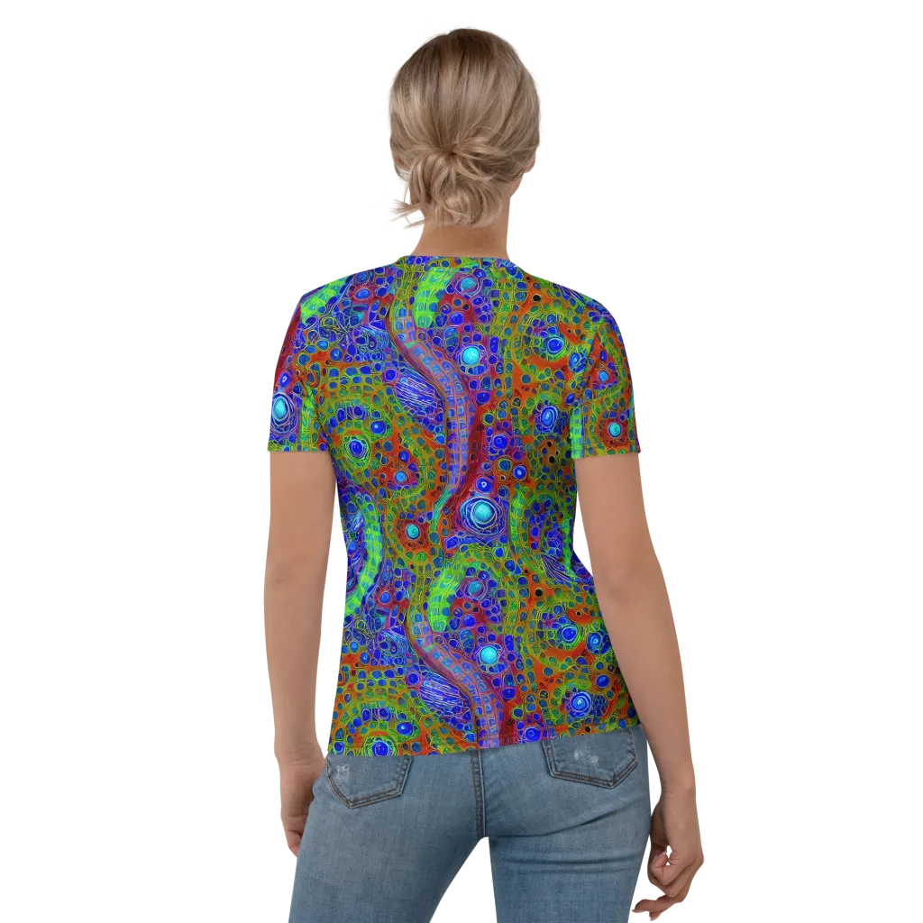 Psychedelic Matrix on Women's Crew Neck T-Shirt — Back