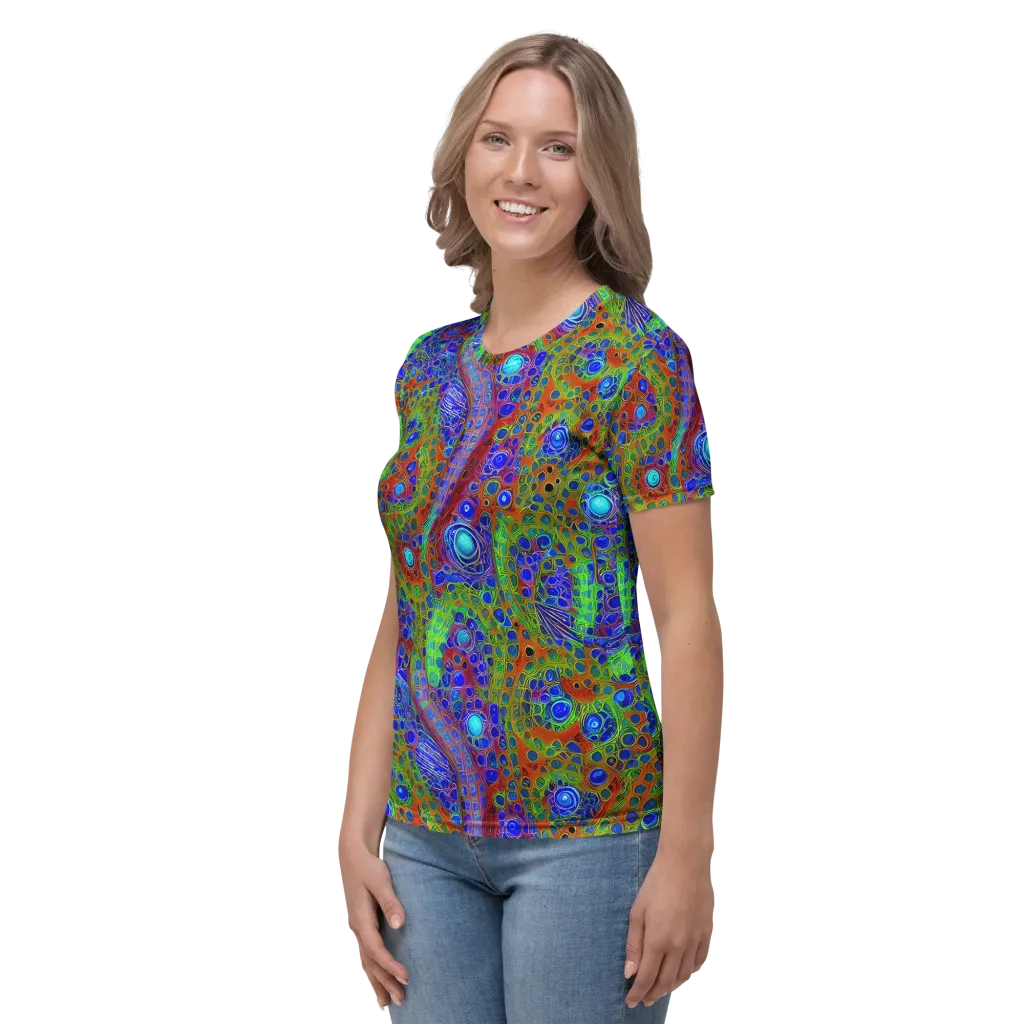 Psychedelic Matrix on Women's Crew Neck T-Shirt — Left